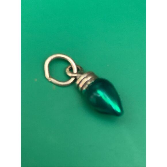 Green Christmas Vintage Light Sterling Silver Jewelry Charm #holiday - Picture 1 of 4